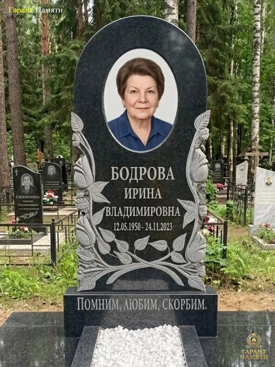 Памятник из гранита Овал розы 29